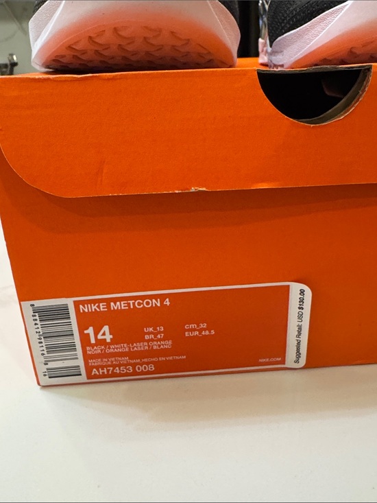 Nike Metcon 4 men\'s sneakers black white laser orange main image 8